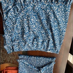 2 peice crop top and skirt set